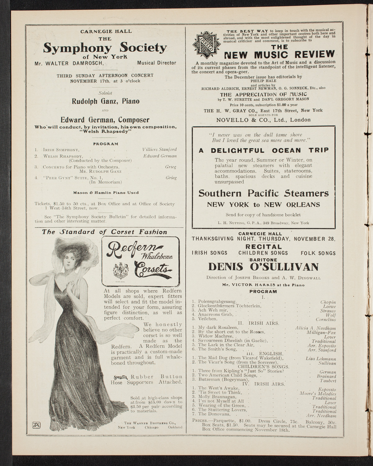 Russian Symphony Society of New York, November 14, 1907, program page 2