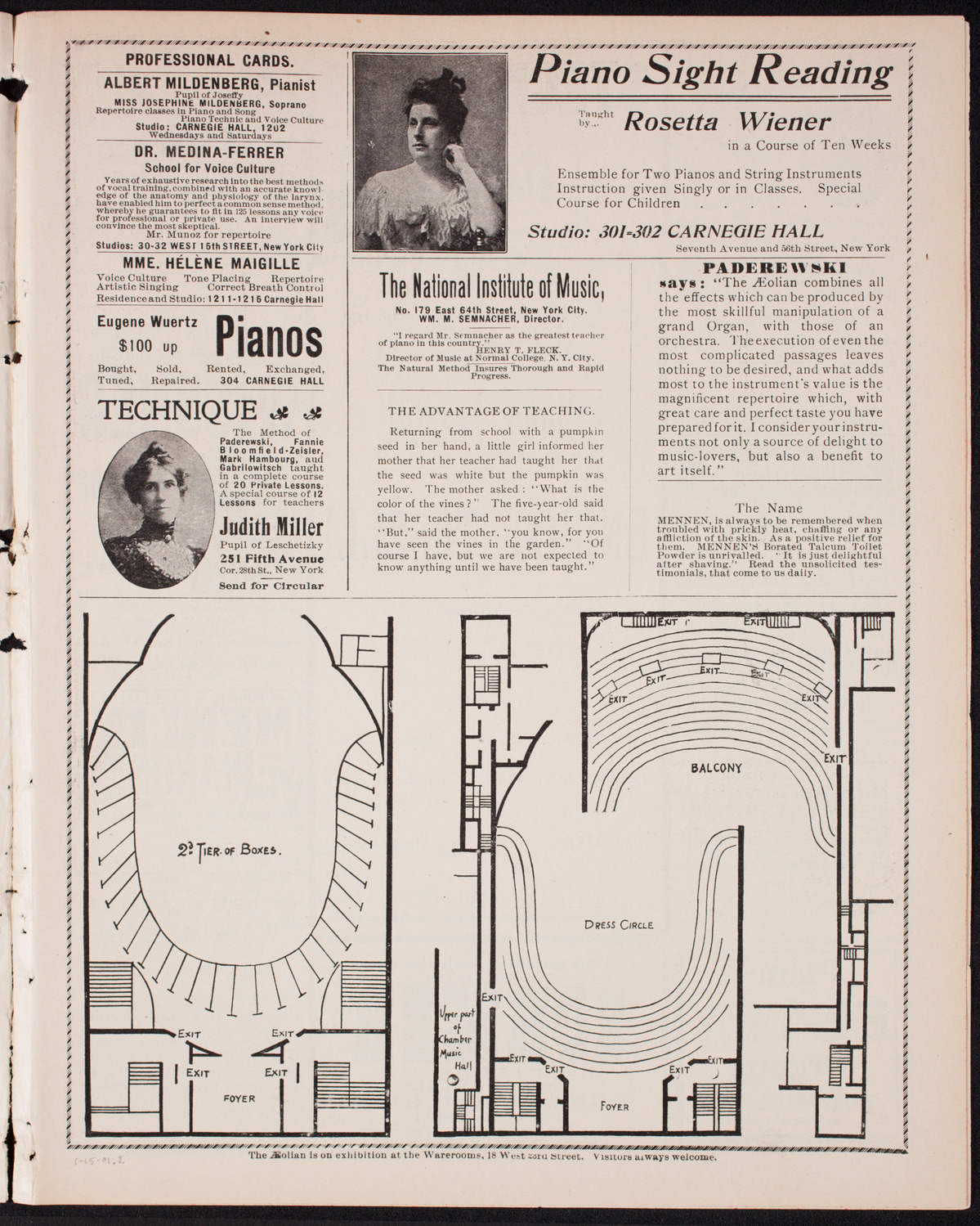 Enrico Toselli, Piano, January 15, 1901, program page 3