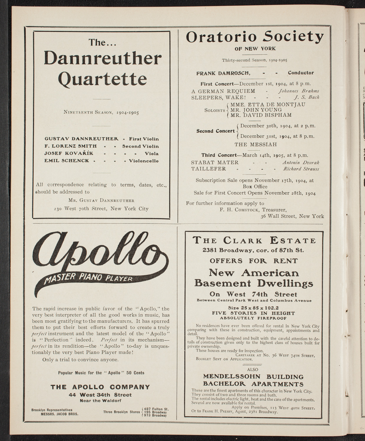 Marcella Sembrich, Soprano, November 12, 1904, program page 2