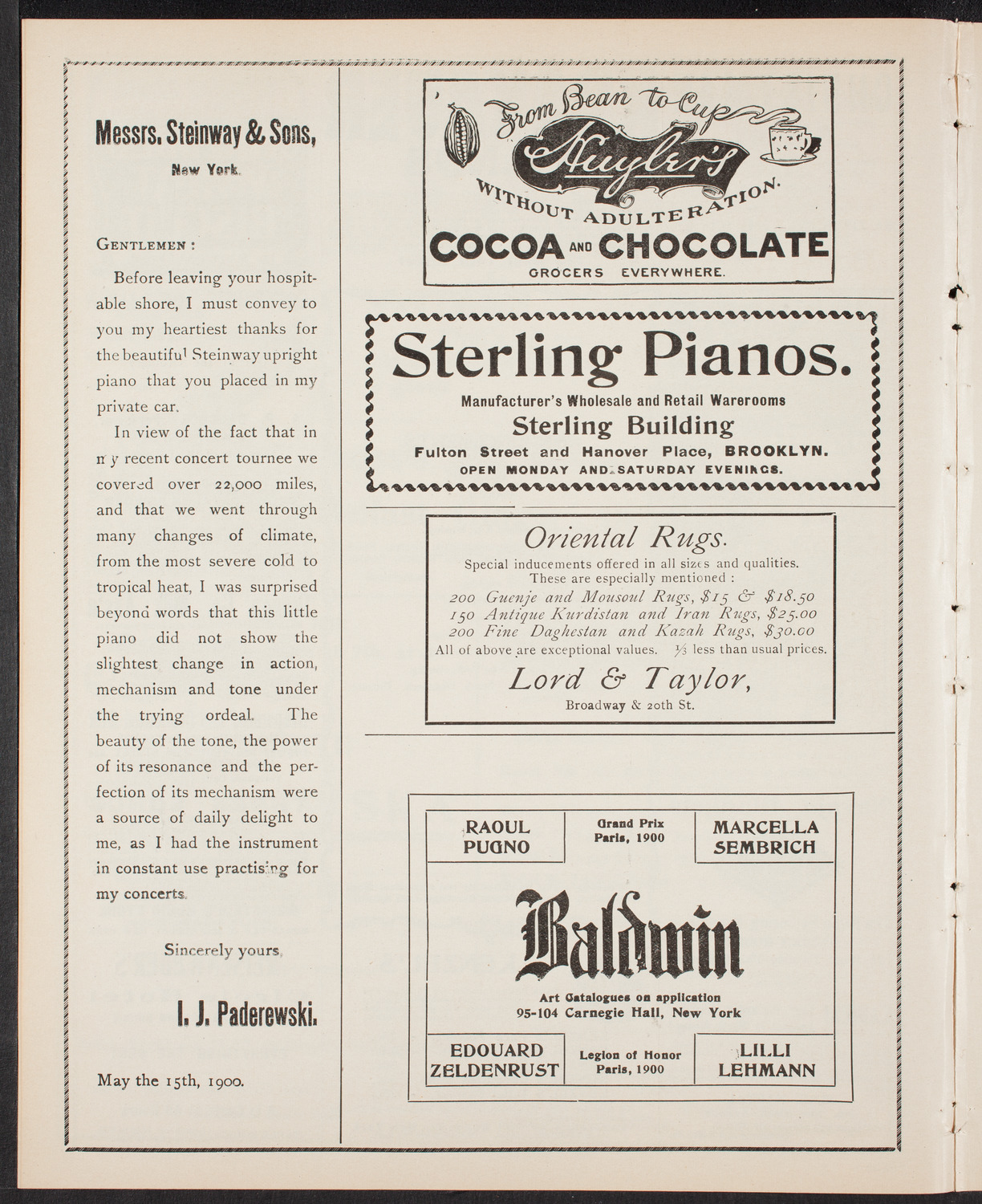 David Bispham, Baritone, March 1, 1903, program page 4