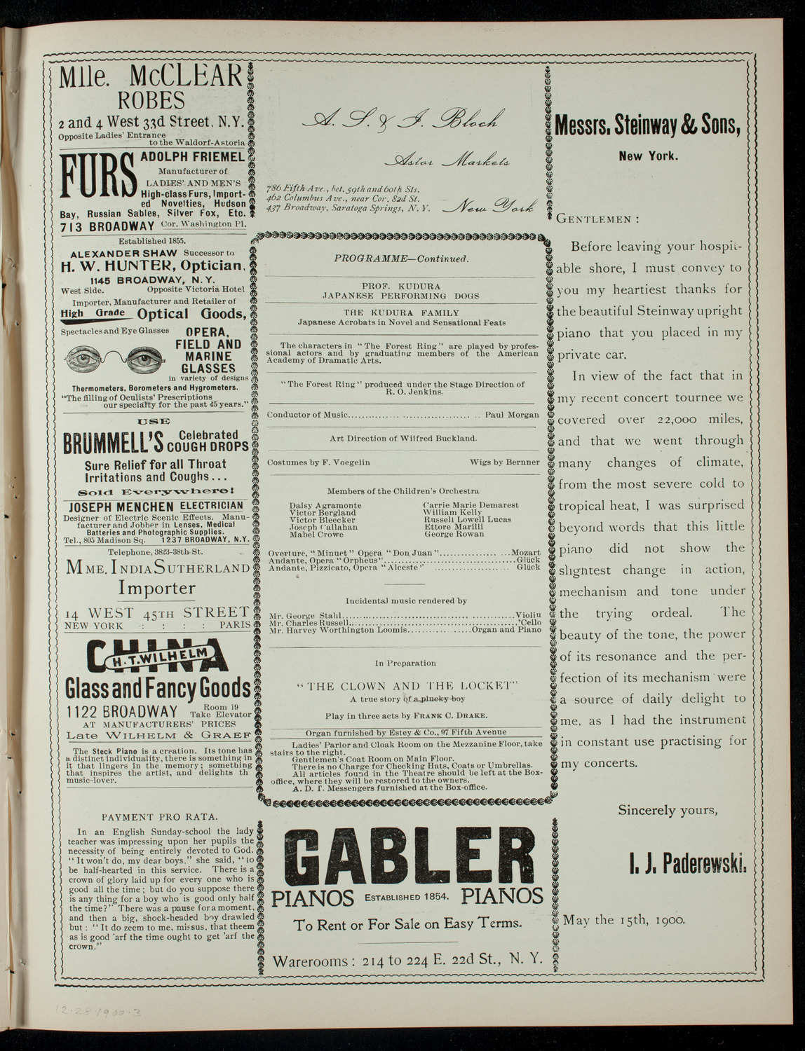 Children's Entertainment for the Benefit of the Hebrew Technical School for Girls: The Children's Theatre, December 28, 1900, program page 5