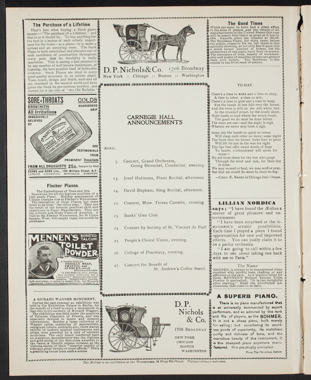 Oratorio Society of New York, April 4, 1901, program page 2