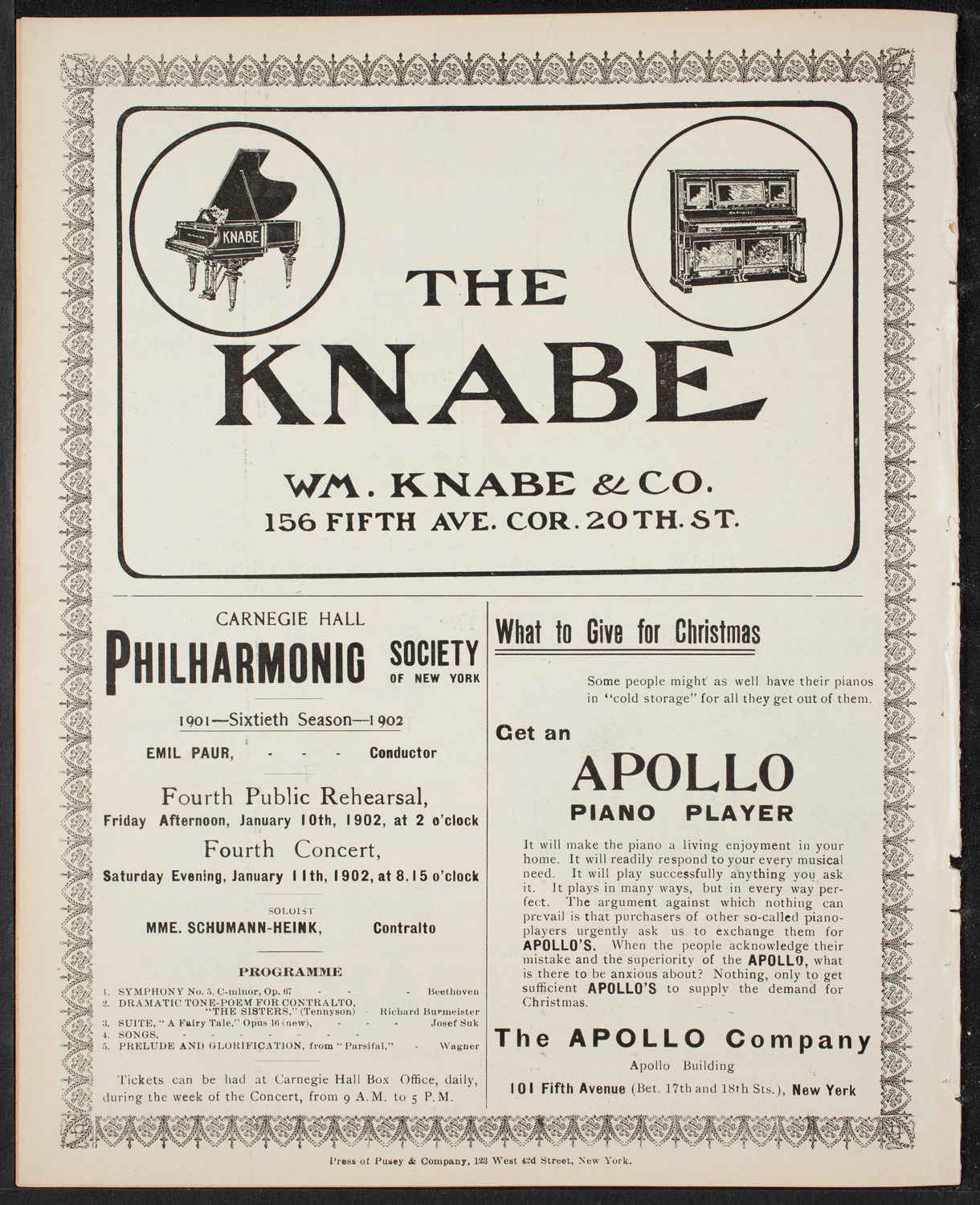 New York Festival Chorus, December 22, 1901, program page 10