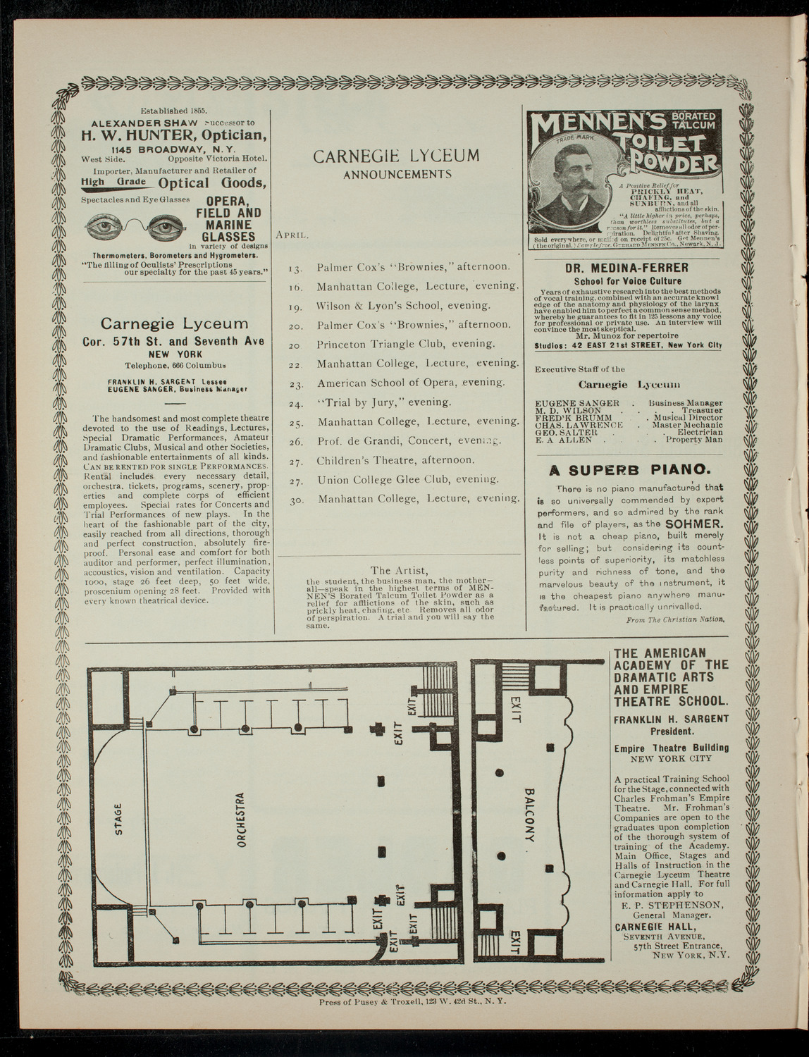 The Children's Theatre, April 13, 1901, program page 4