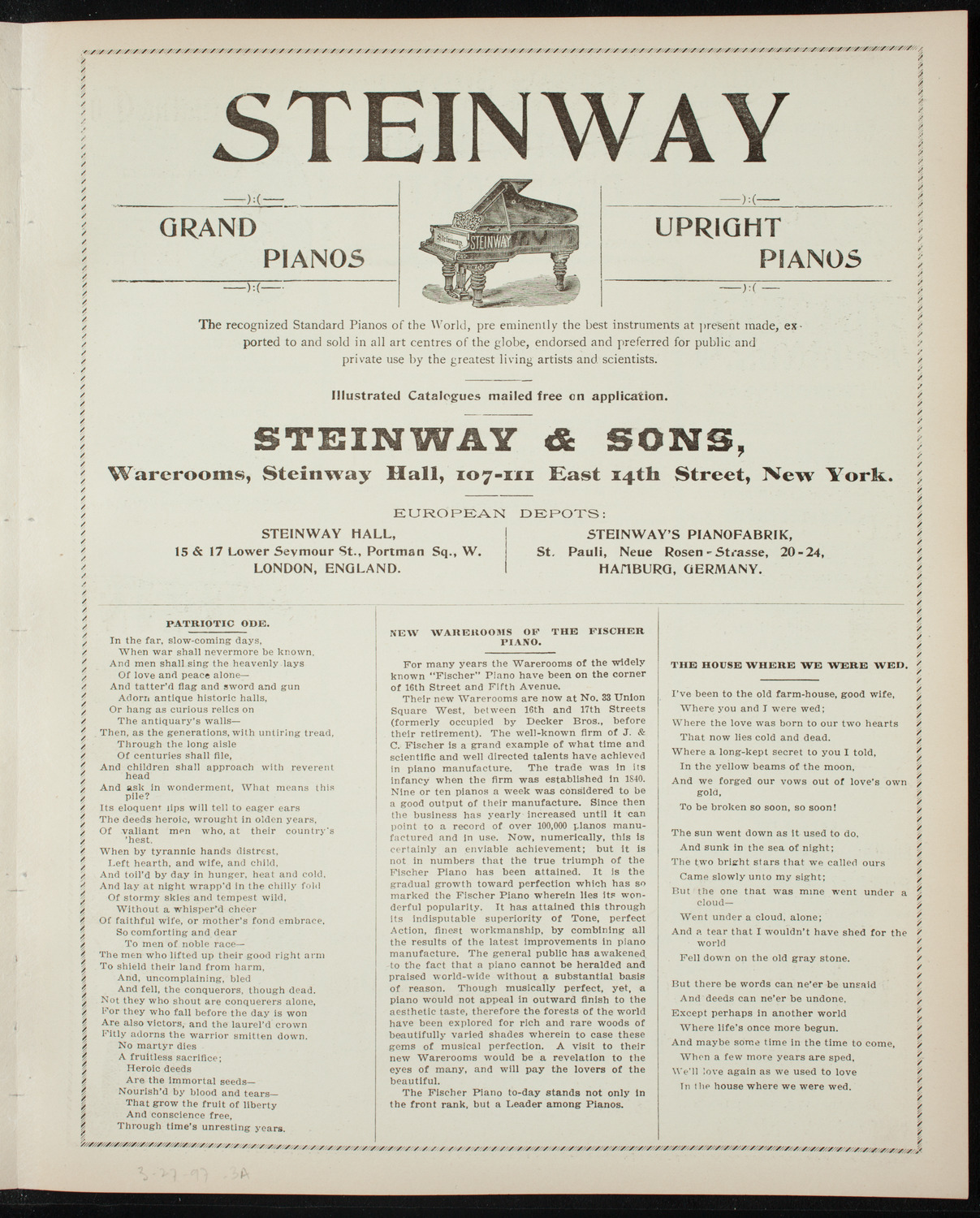 Illustrated Lecture: Evolution of the Earth, March 27, 1897, program page 5