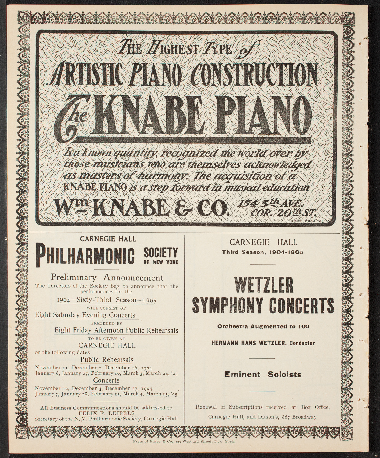 New York Banks' Glee Club, April 8, 1904, program page 12