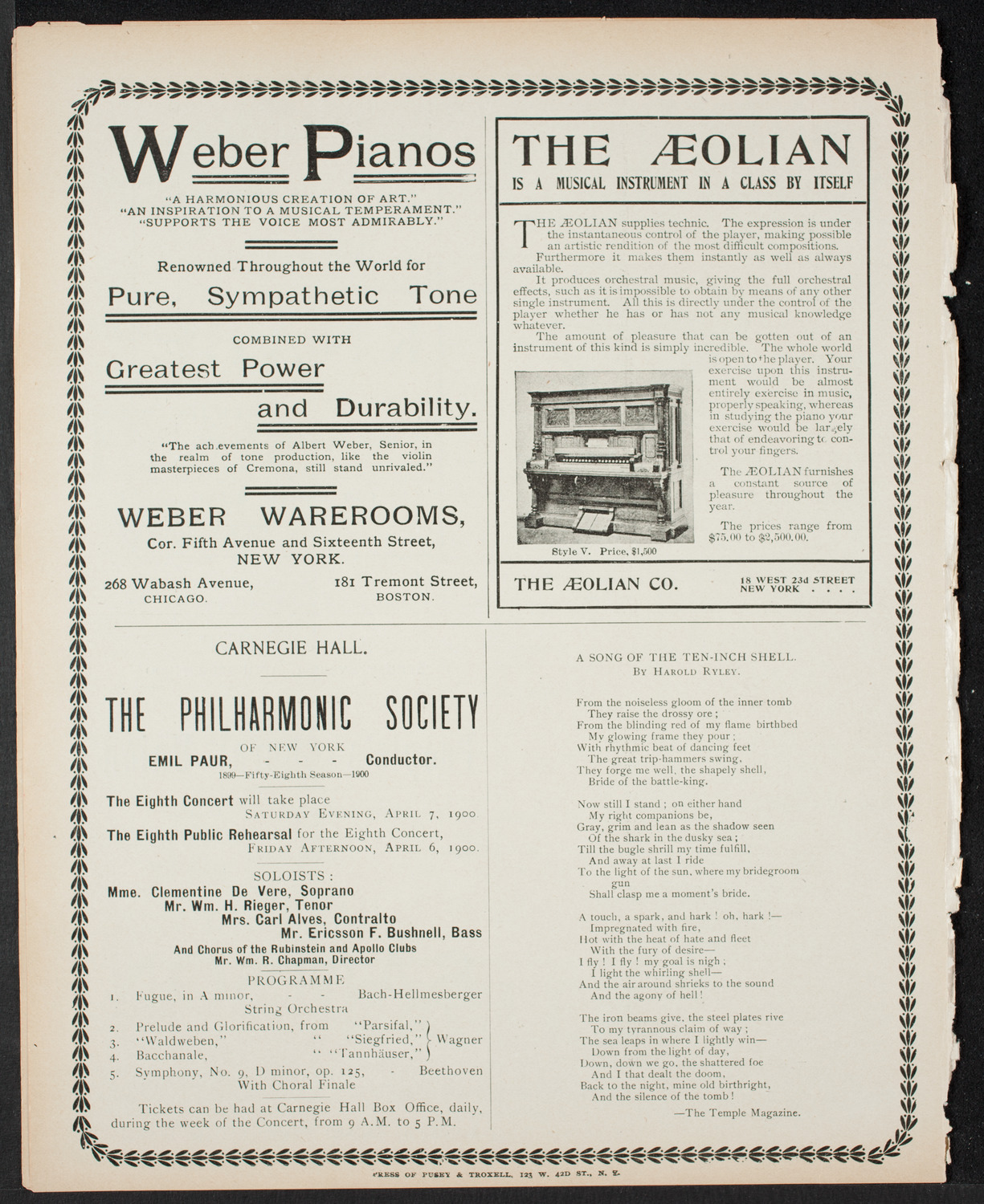 United States Carlisle Indian Band, March 28, 1900, program page 8