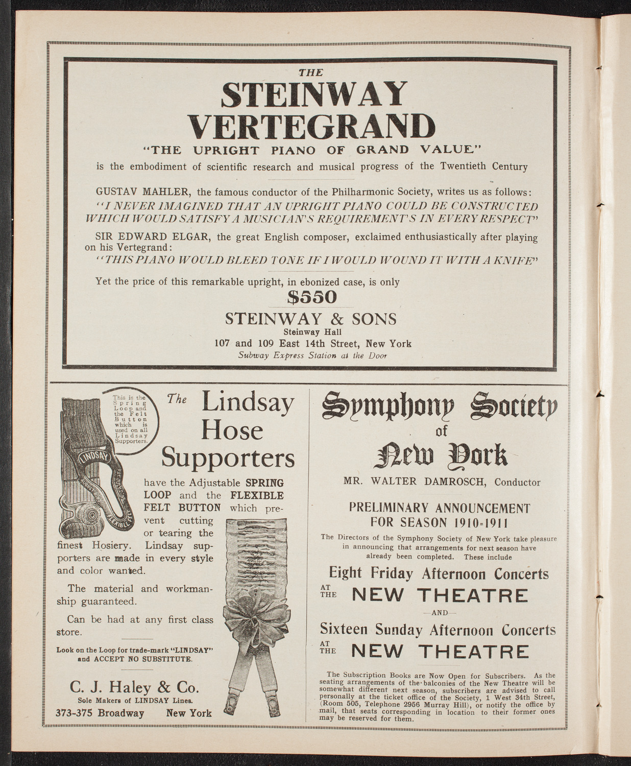 Ludwig Wüllner, Baritone, April 12, 1910, program page 4