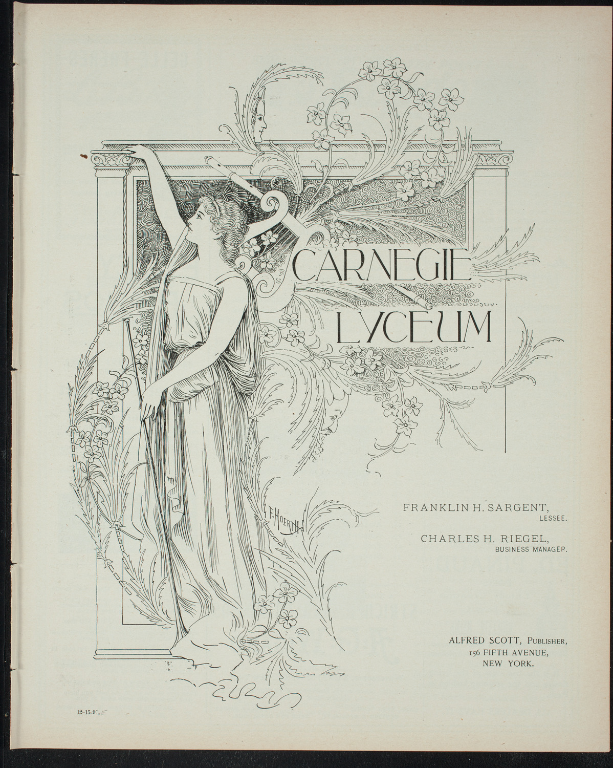 Amateur Comedy Club, December 15, 1897, program page 1