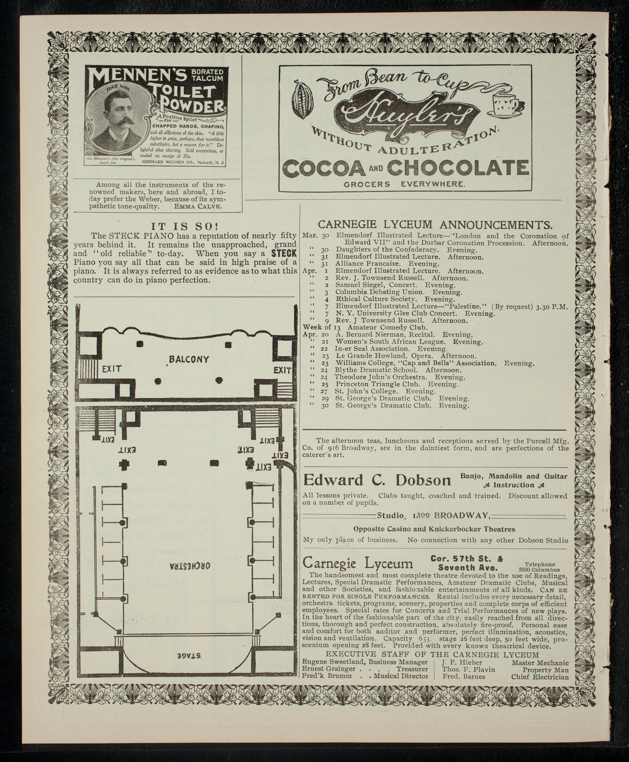 Elmendorf Lecture: London and the Coronation of Edward VII, March 30, 1903, program page 4