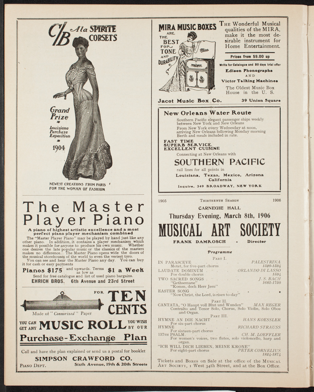 New York Philharmonic, February 10, 1906, program page 8