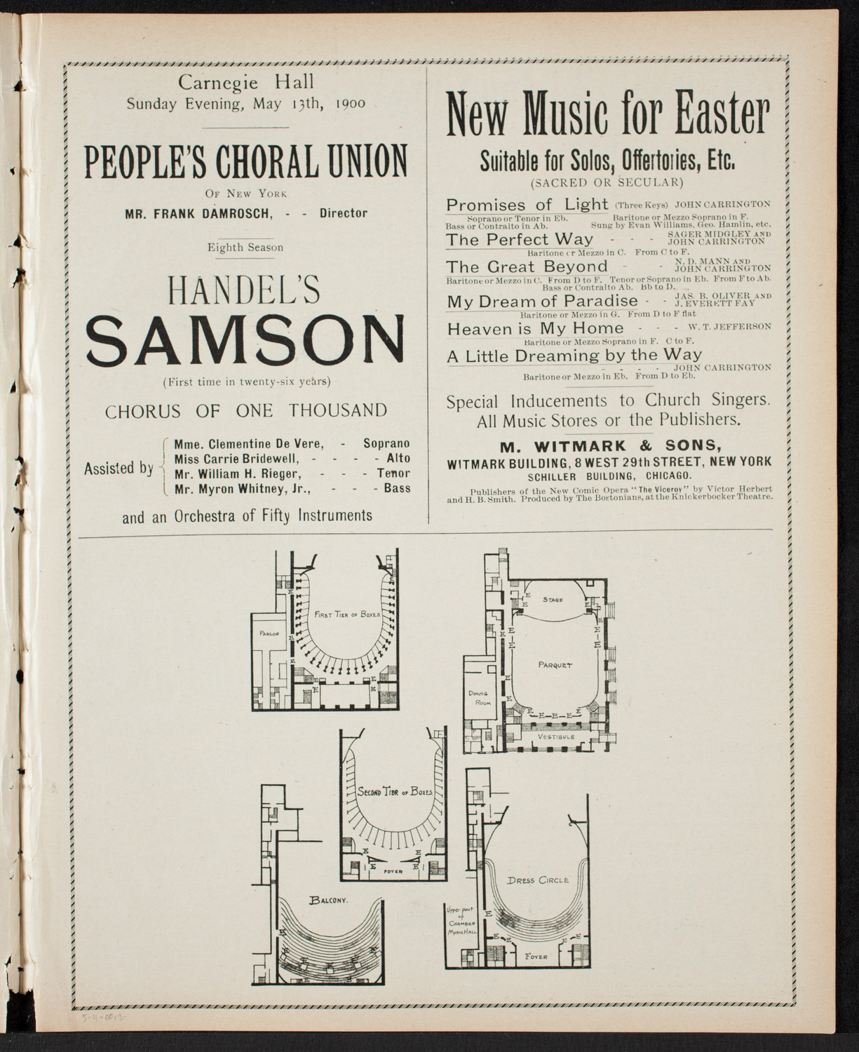 Teacher's Mutual Benefit Association Orchestral Concert, May 11, 1900, program page 3