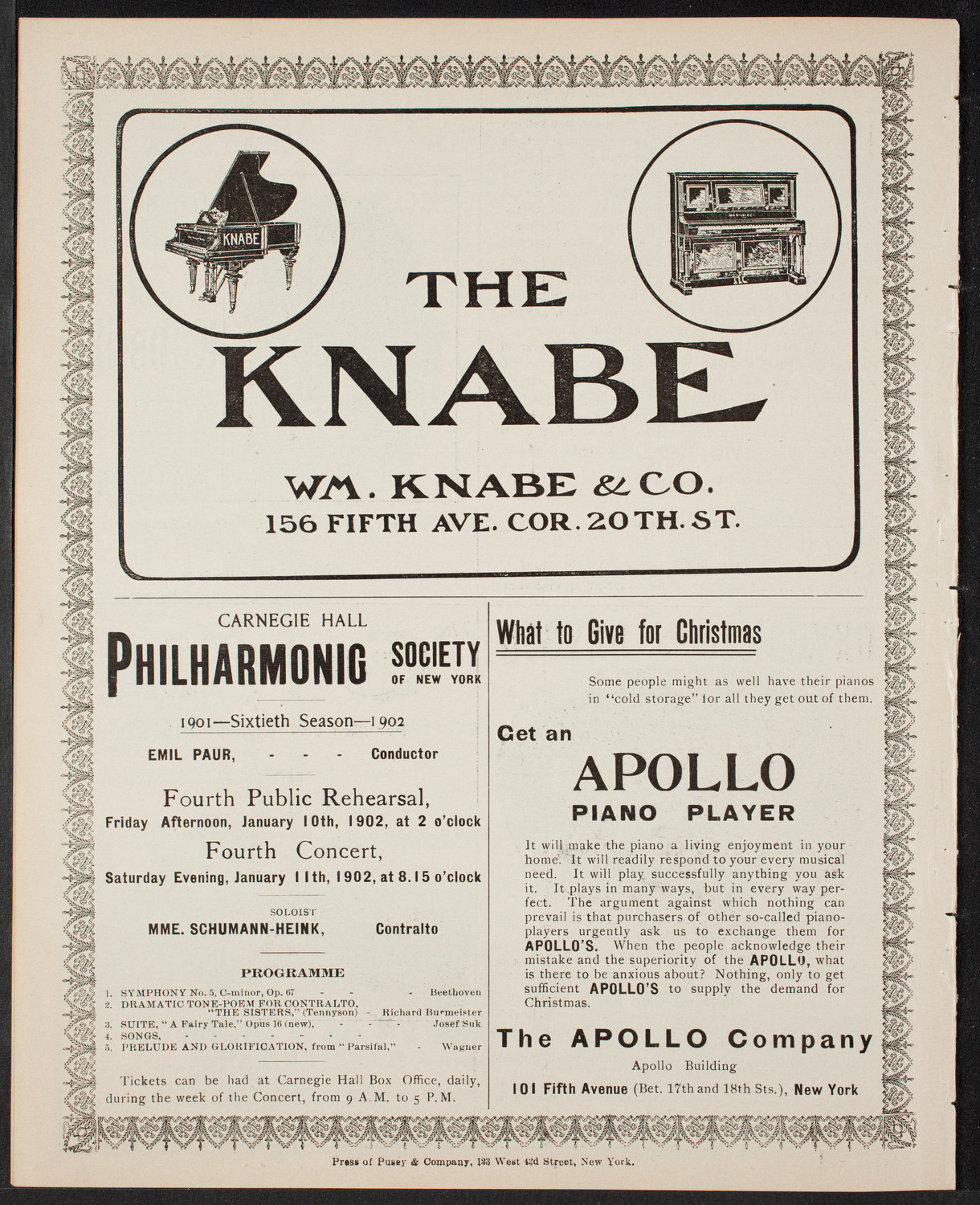 David Bispham, Baritone, January 5, 1902, program page 10