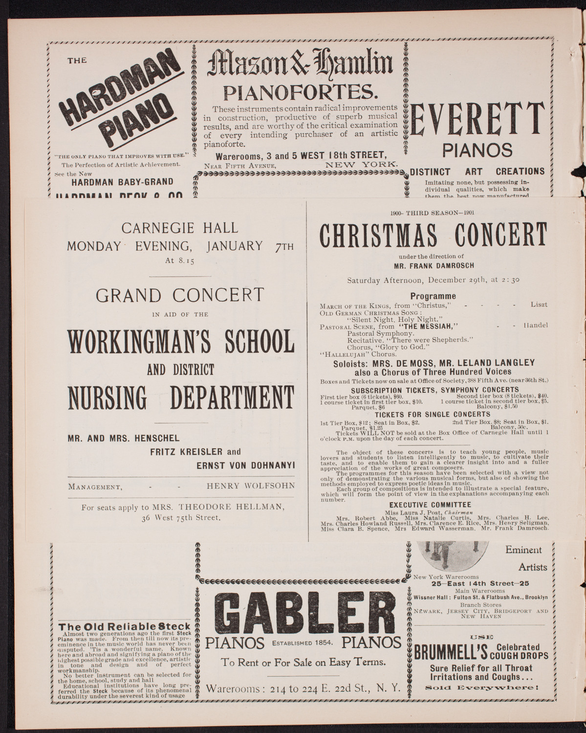 Oratorio Society of New York, December 27, 1900, program page 10