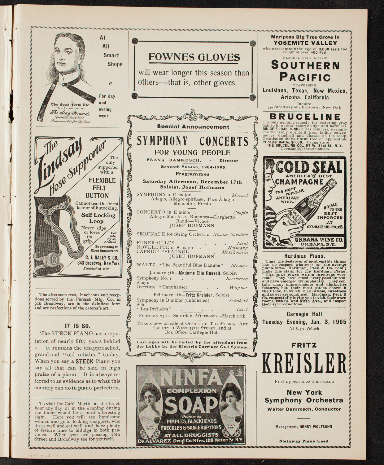 People's Symphony Concert, December 9, 1904, program page 9