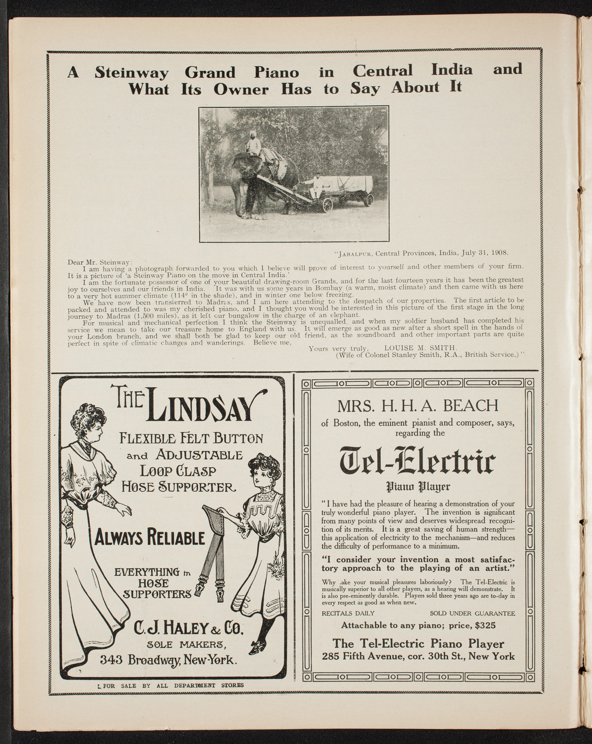 Oratorio Society of New York, December 26, 1908, program page 4