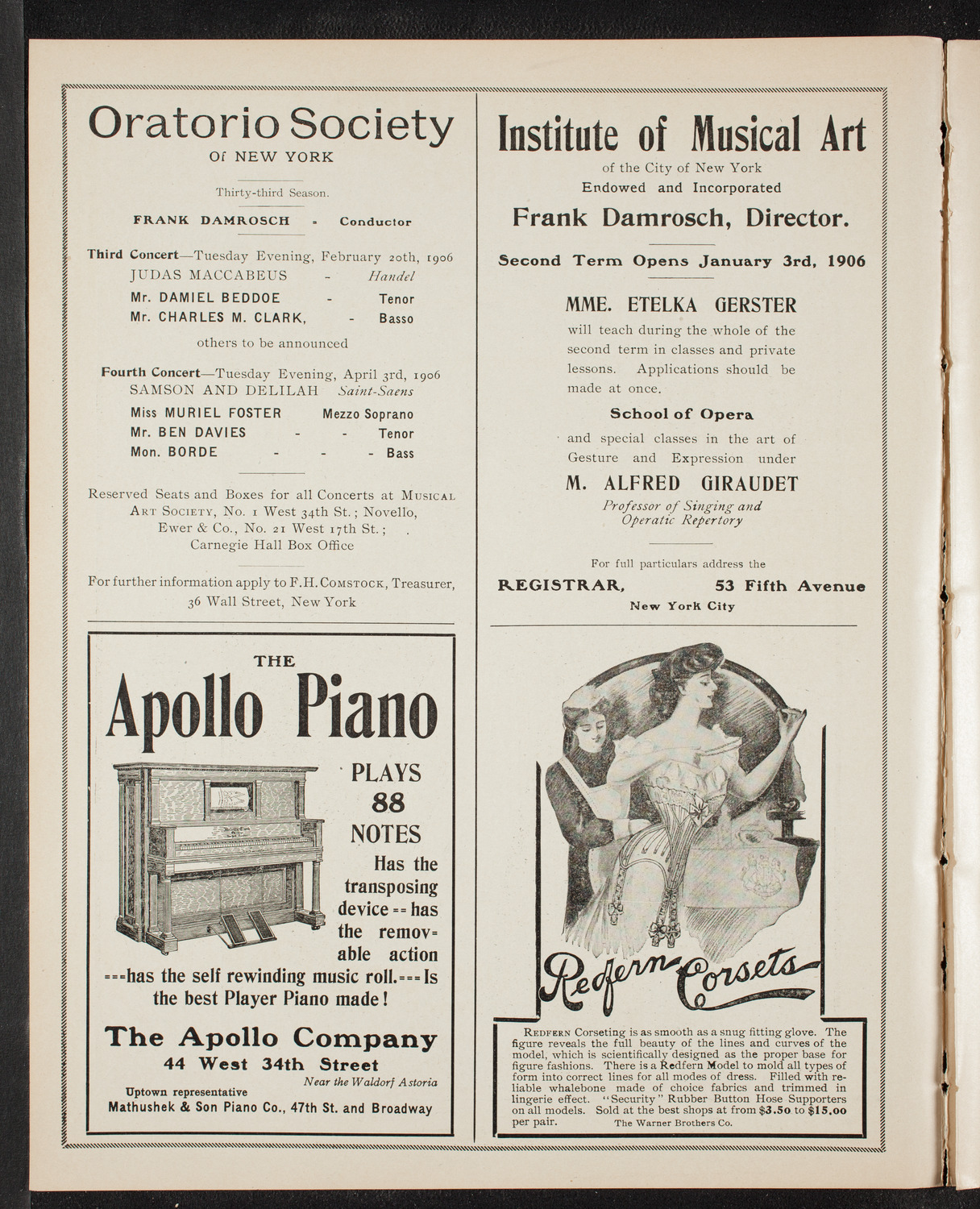 Russian Symphony Society of New York, December 30, 1905, program page 2