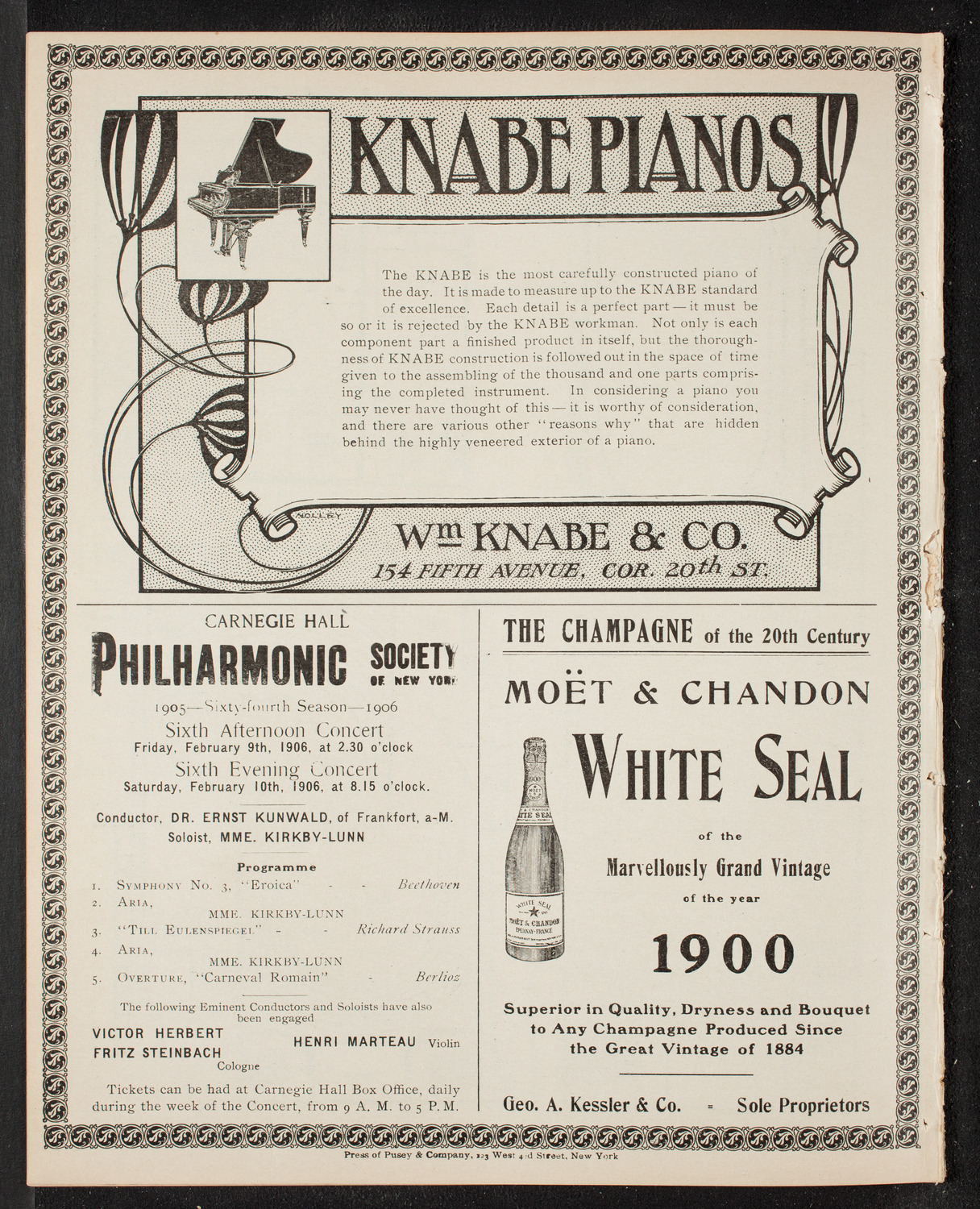 New York Philharmonic, January 20, 1906, program page 14
