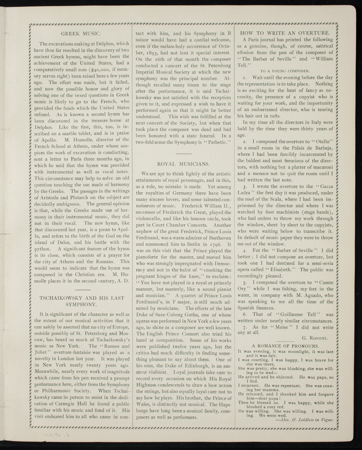 Lecture by Ian Maclaren (Rev. John Watson), October 13, 1896, program page 5