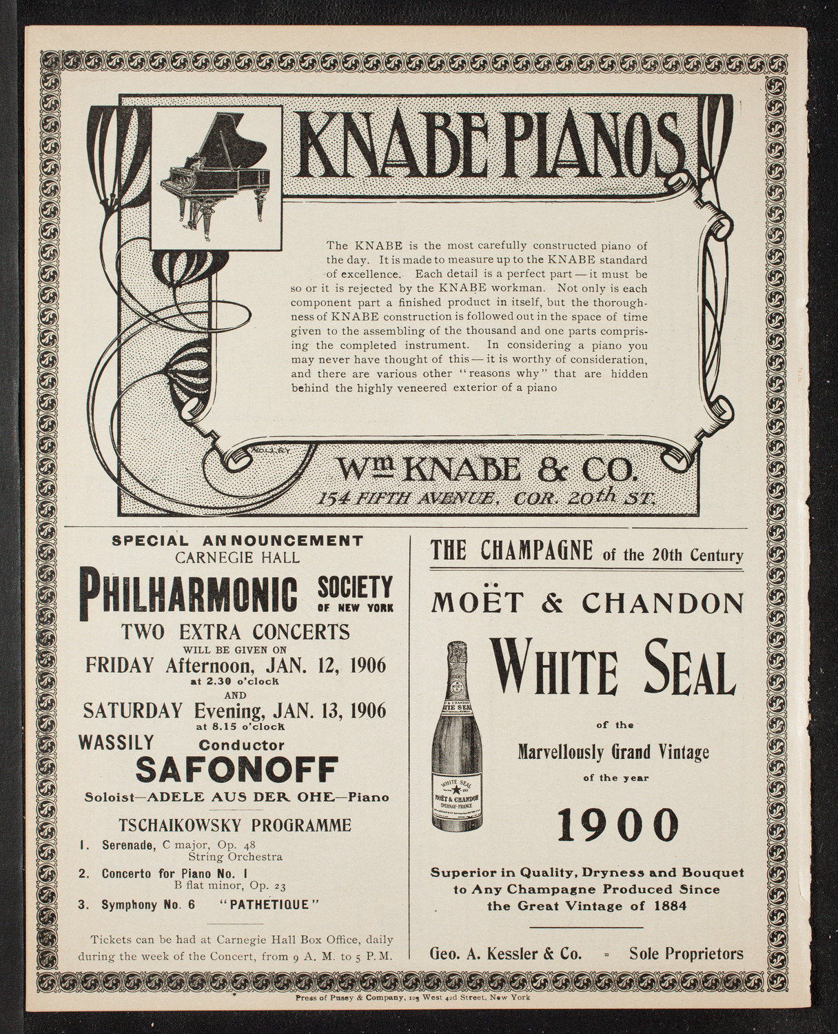 New York Philharmonic, January 6, 1906, program page 4