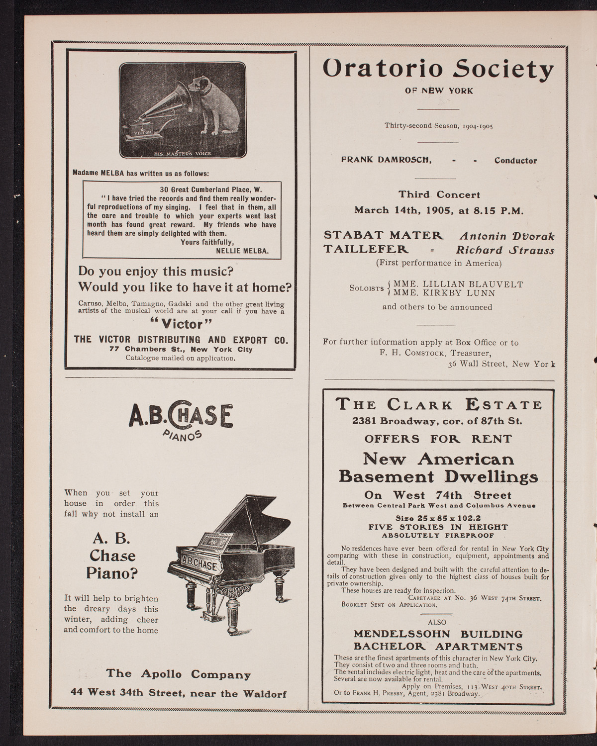 New York Symphony Orchestra, January 8, 1905, program page 2