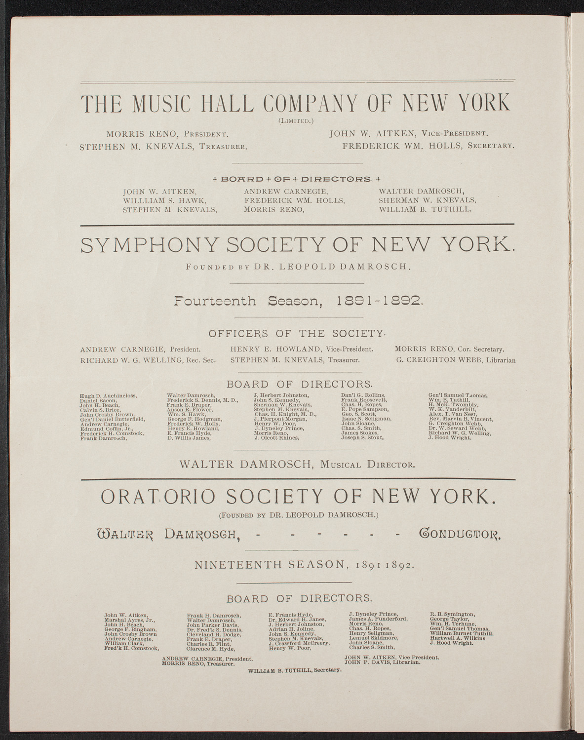 Arthur Hochmann and Arthur Hartmann, April 2, 1892, program page 2
