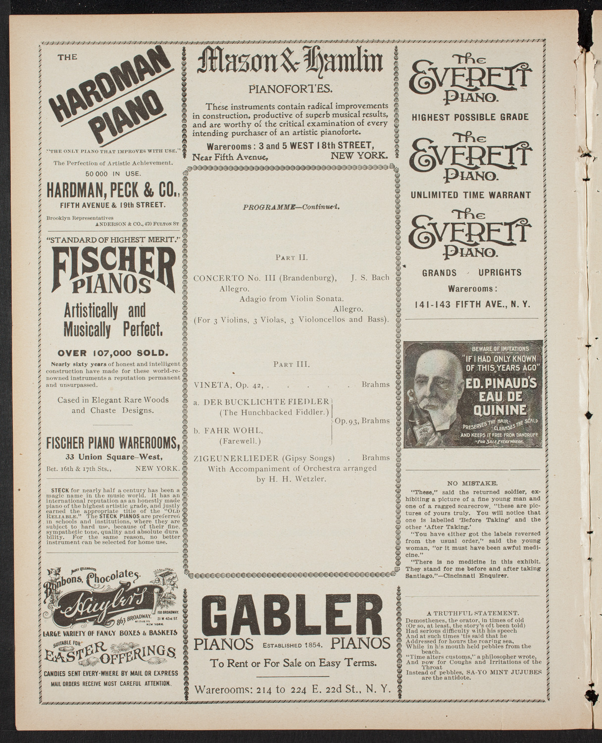 Musical Art Society of New York, March 16, 1899, program page 6