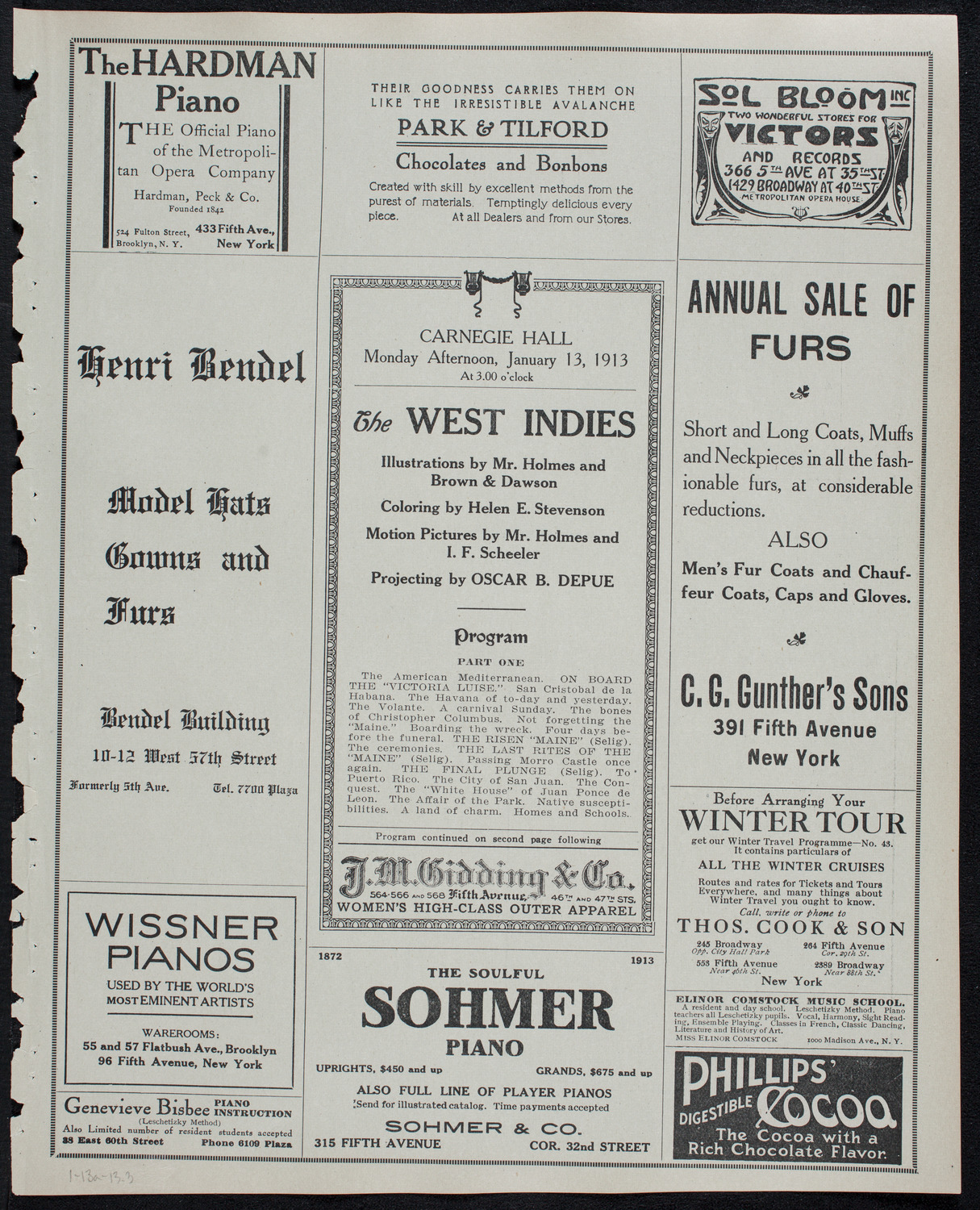 Burton Holmes Travelogue: The West Indies, January 13, 1913, program page 5
