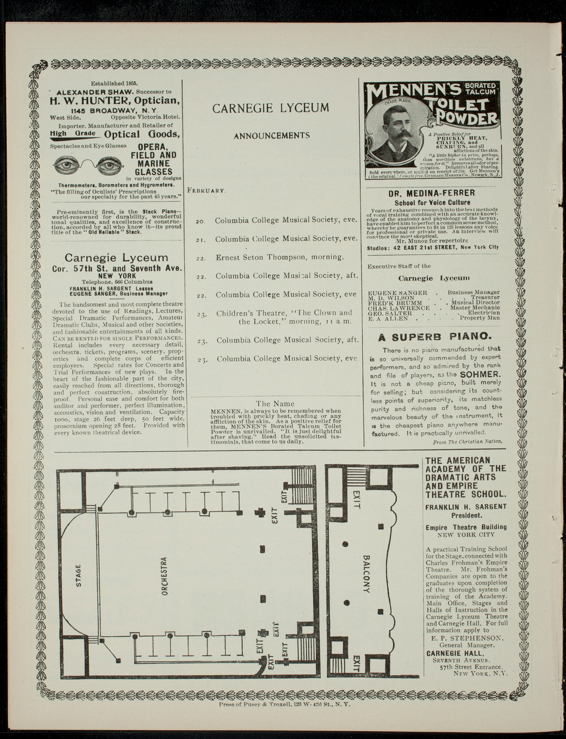 The Columbia University Musical Society, February 19, 1901, program page 4