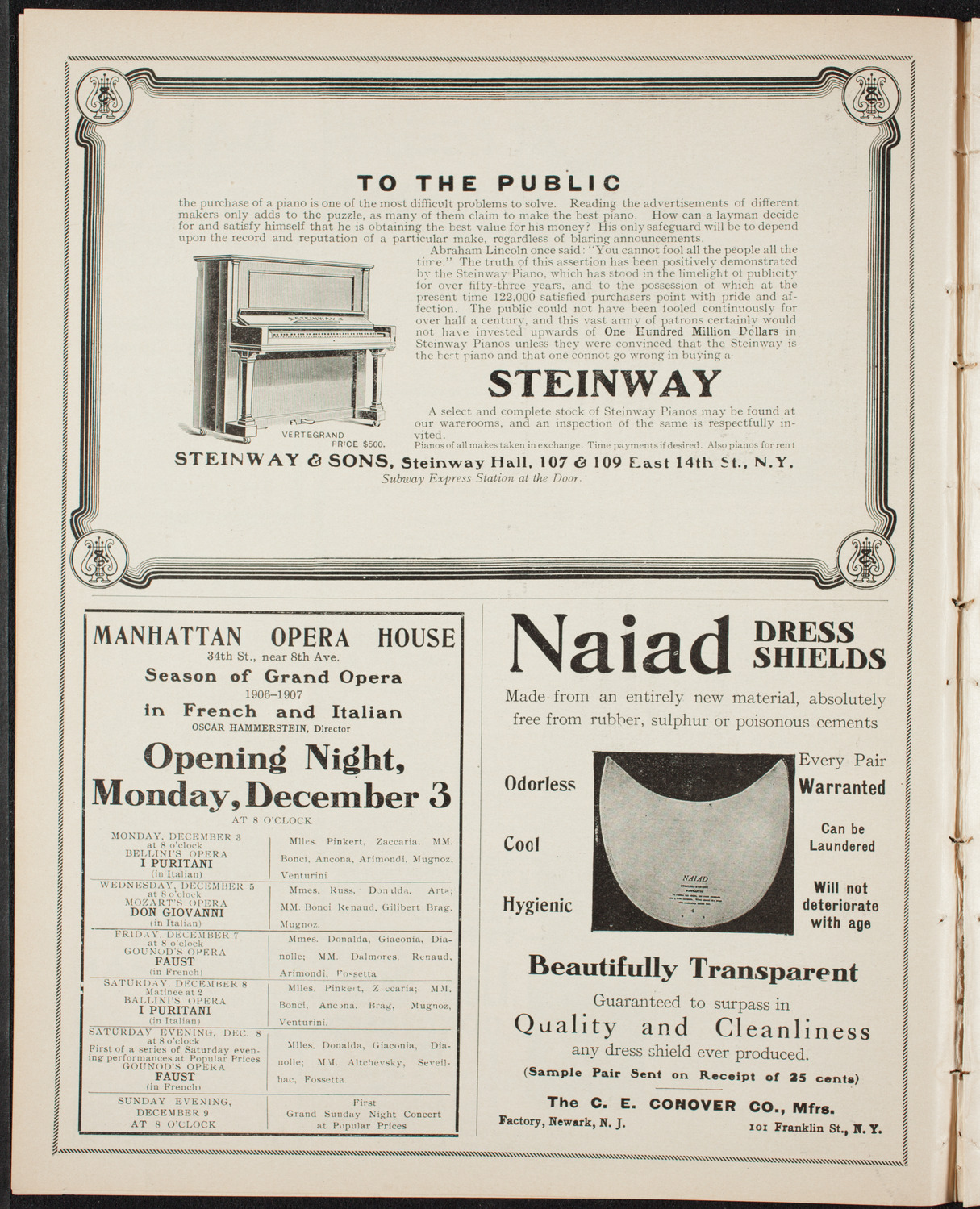 New York Philharmonic, November 30, 1906, program page 4