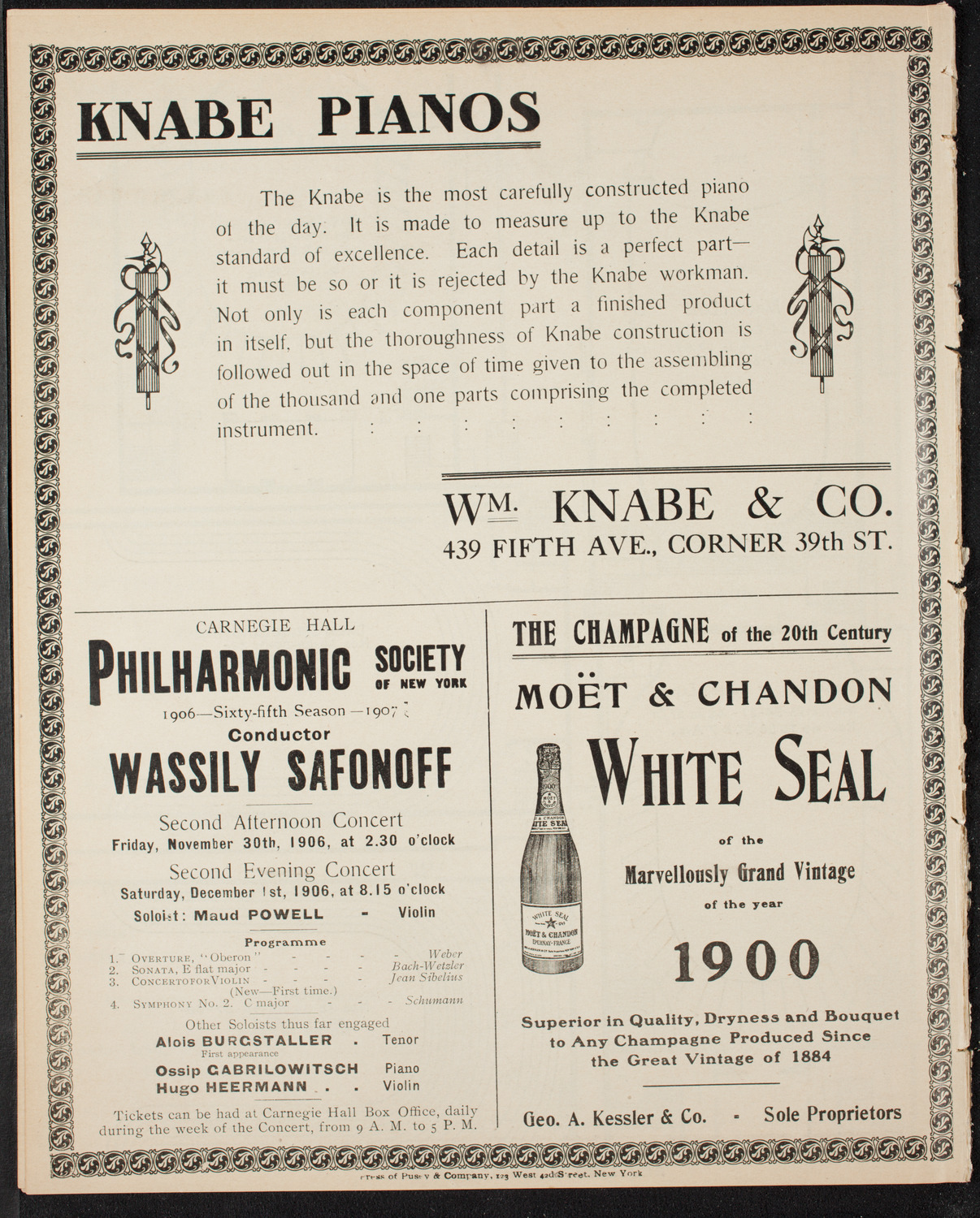 New York Philharmonic, November 17, 1906, program page 16