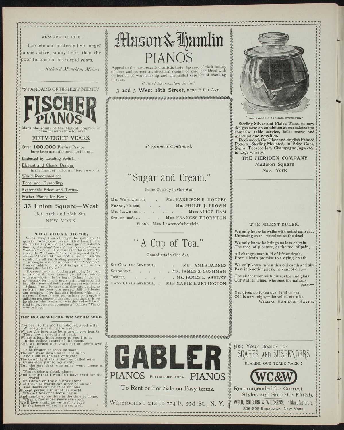 Amateur Comedy Club, December 13, 1897, program page 6