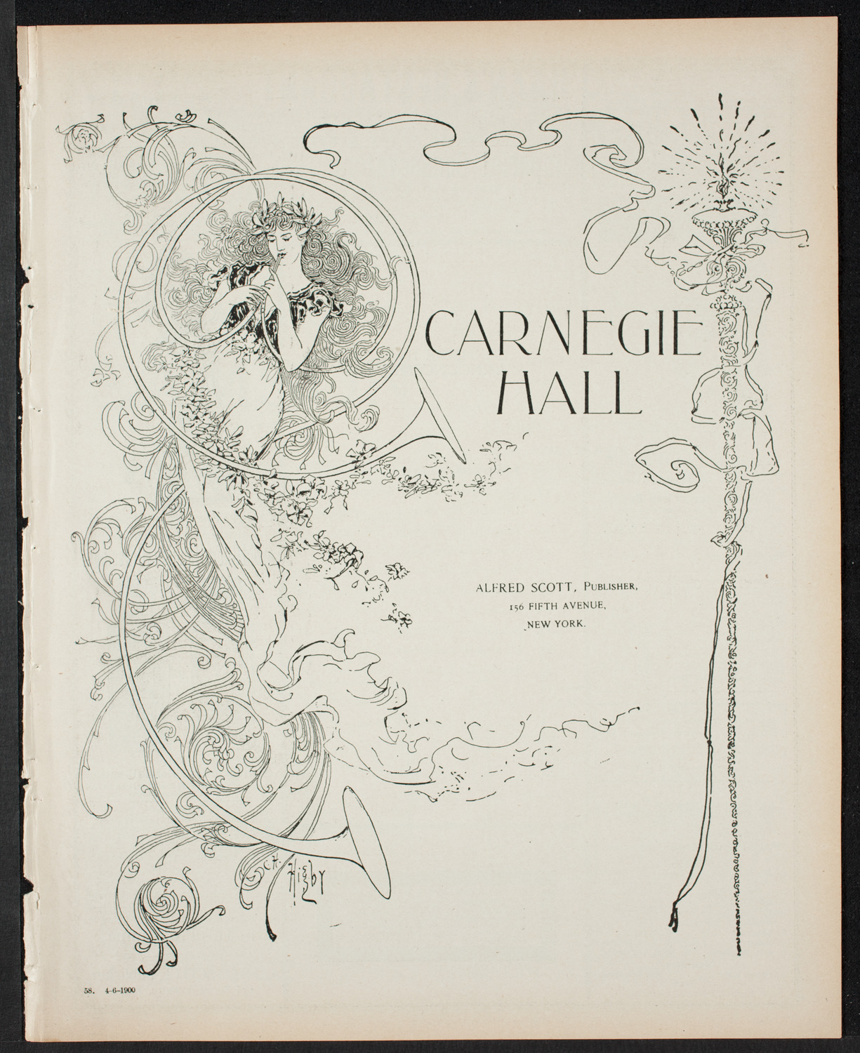 New York Philharmonic, April 6, 1900, program page 1