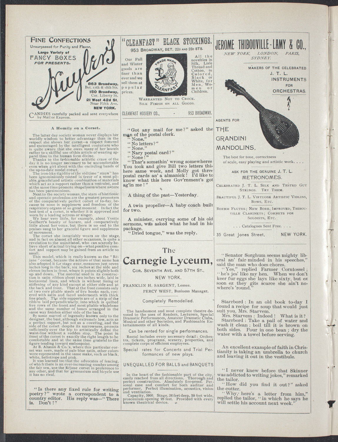 The Merrymakers, January 1, 1897, program page 4