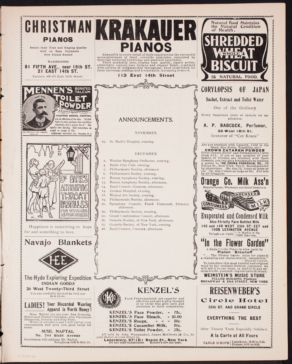Symphony Concert for Young People, November 29, 1902, program page 3