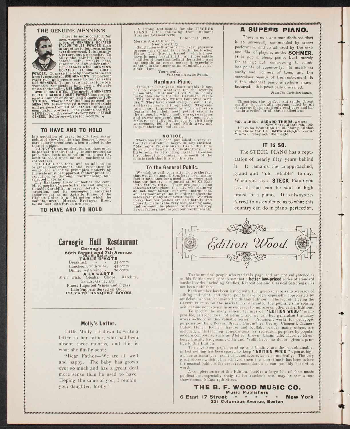 Meeting: Catholic Converts' League, May 15, 1903, program page 10