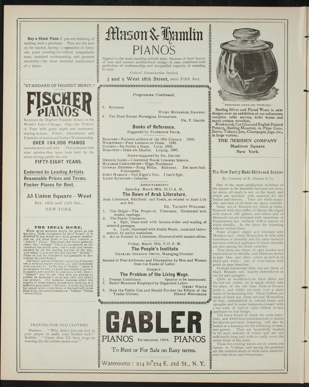 Comparative Literature Society Evening Conference, March 22, 1898, program page 6