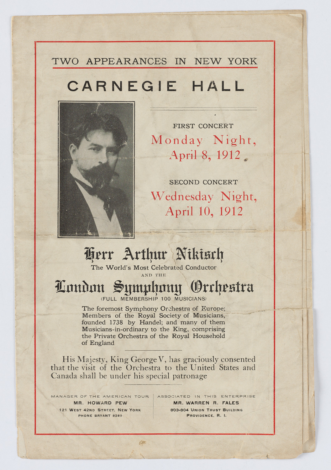 London Symphony Orchestra, April 1912