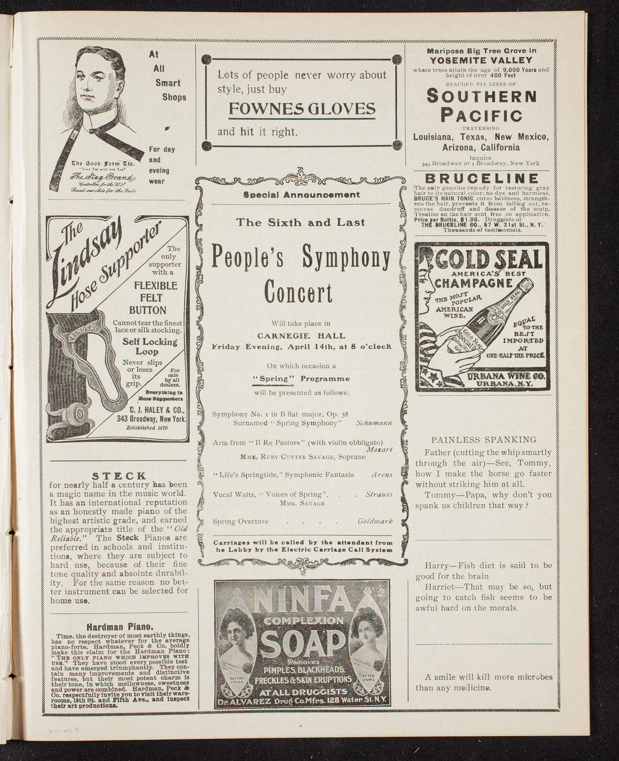 Eugen d'Albert, Piano, April 11, 1905, program page 9