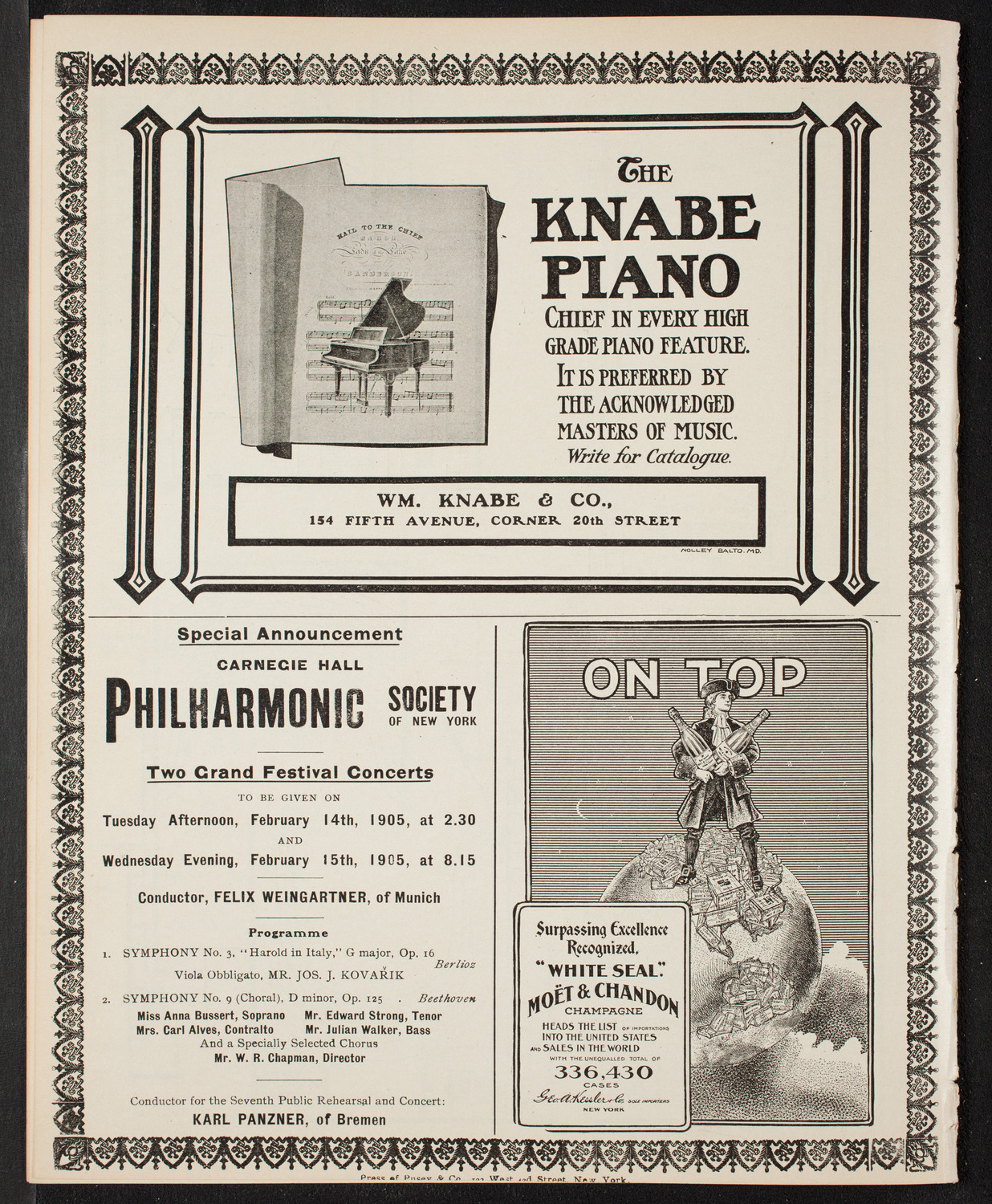 New York Philharmonic, February 11, 1905, program page 12