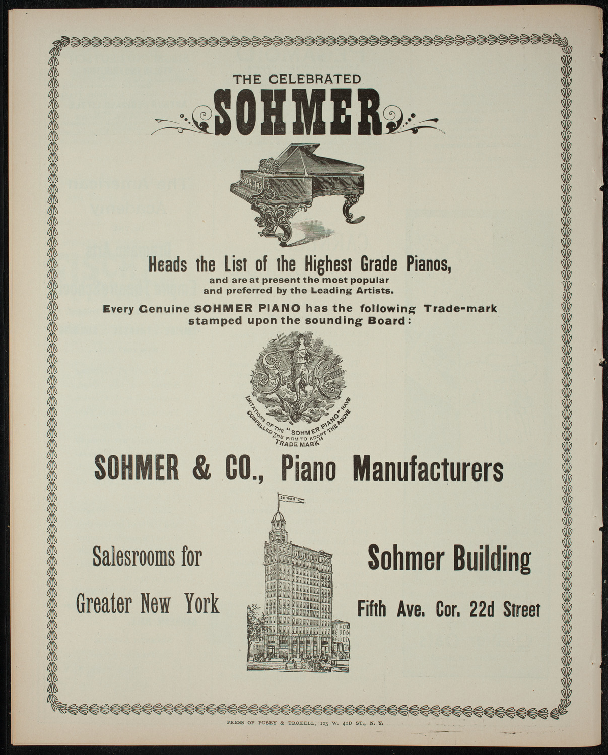 Trinity School Theatrical Presentation, February 1, 1899, program page 8