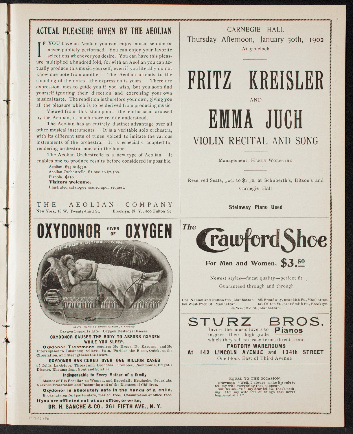 Lillian Blauvelt and Charles Gregorowitsch, January 19, 1902, program page 9