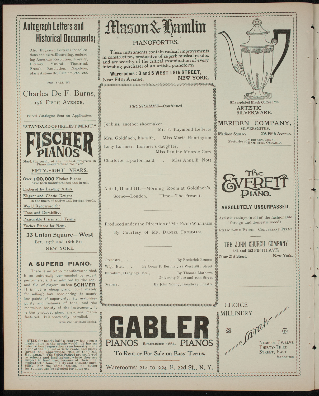 Amateur Comedy Club, February 10, 1899, program page 6