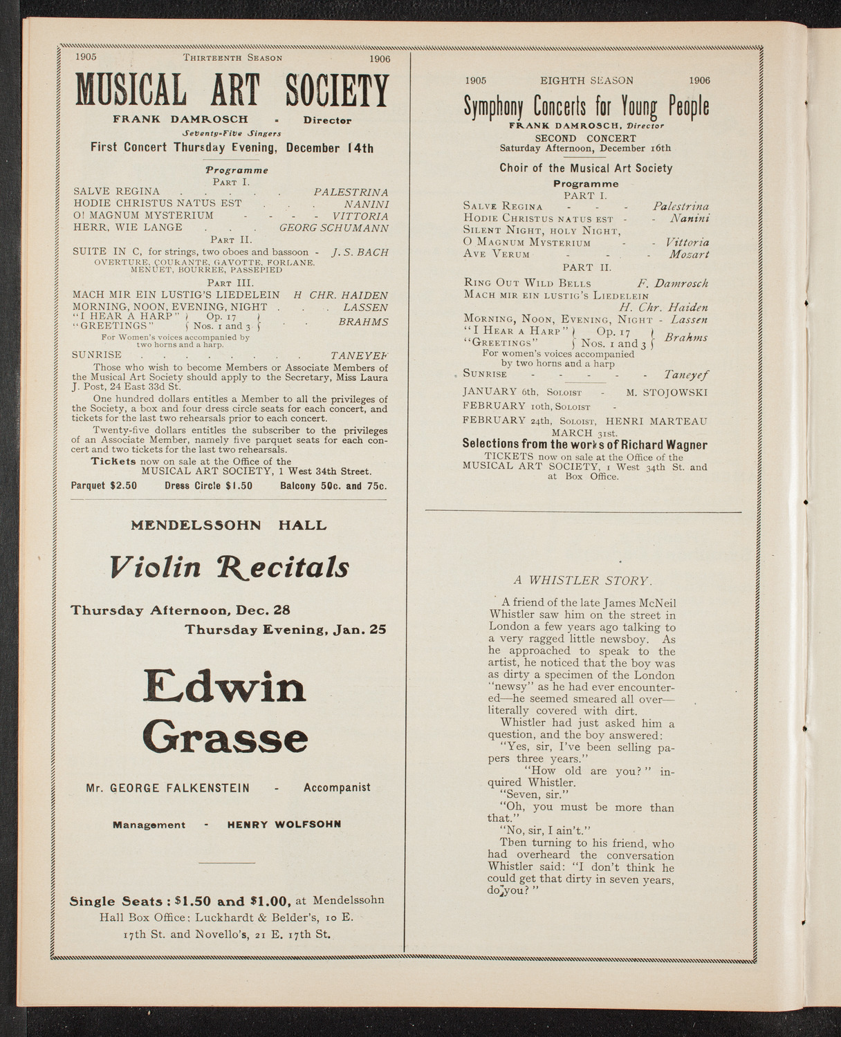 New York Symphony Orchestra, December 12, 1905, program page 10