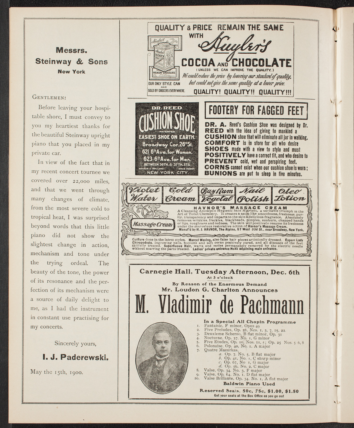 Sousa and His Band, December 4, 1904, program page 4