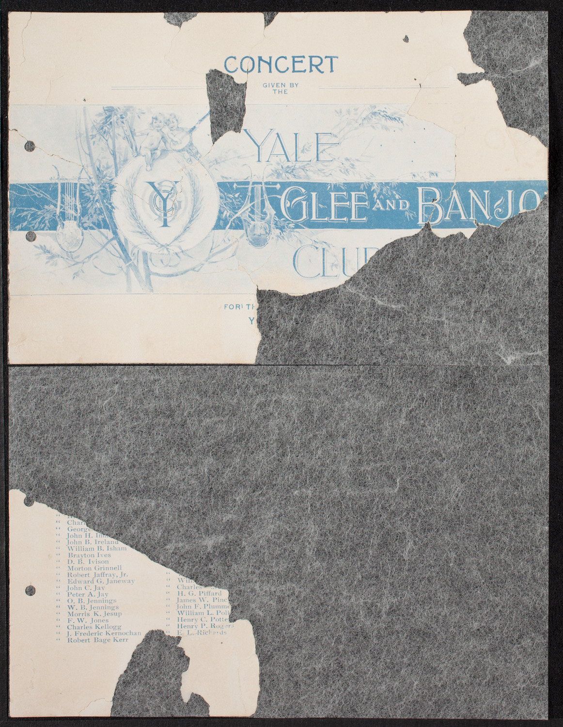 Yale Glee and Banjo Club, April 26, 1895, program page 1