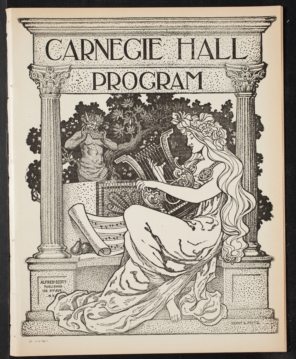 Ignacy Jan Paderewski, Piano, March 25, 1905, program page 1
