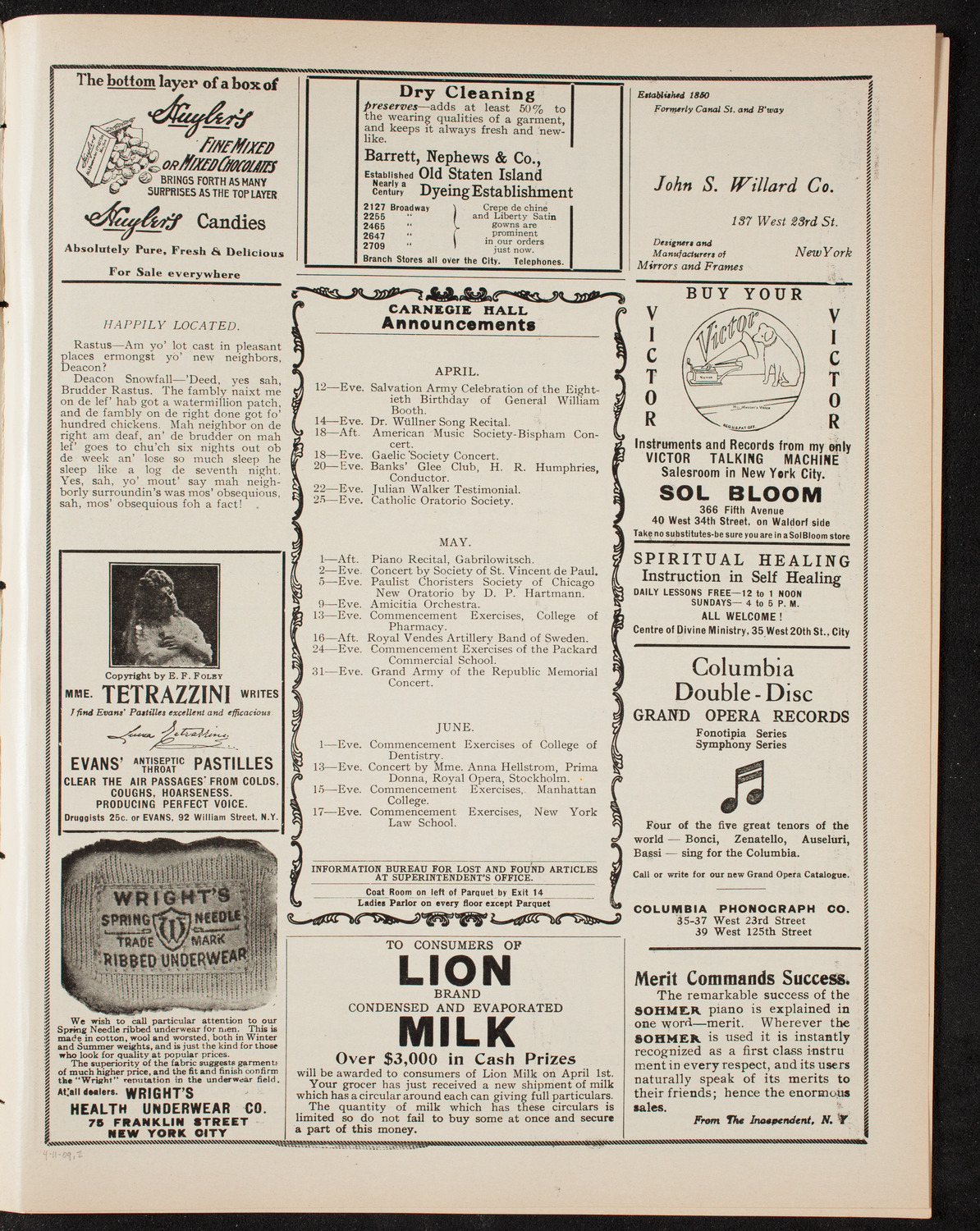 New York Festival Chorus and Orchestra, April 11, 1909, program page 3