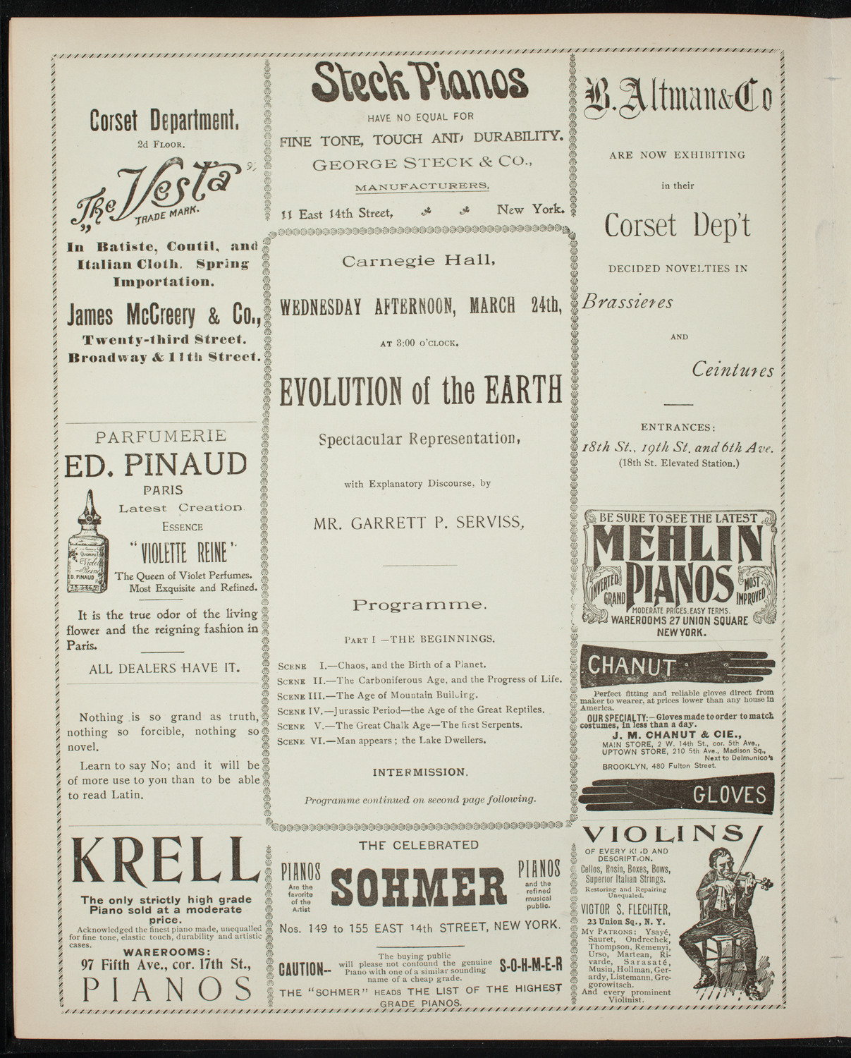 Illustrated Lecture: Evolution of the Earth, March 24, 1897, program page 4