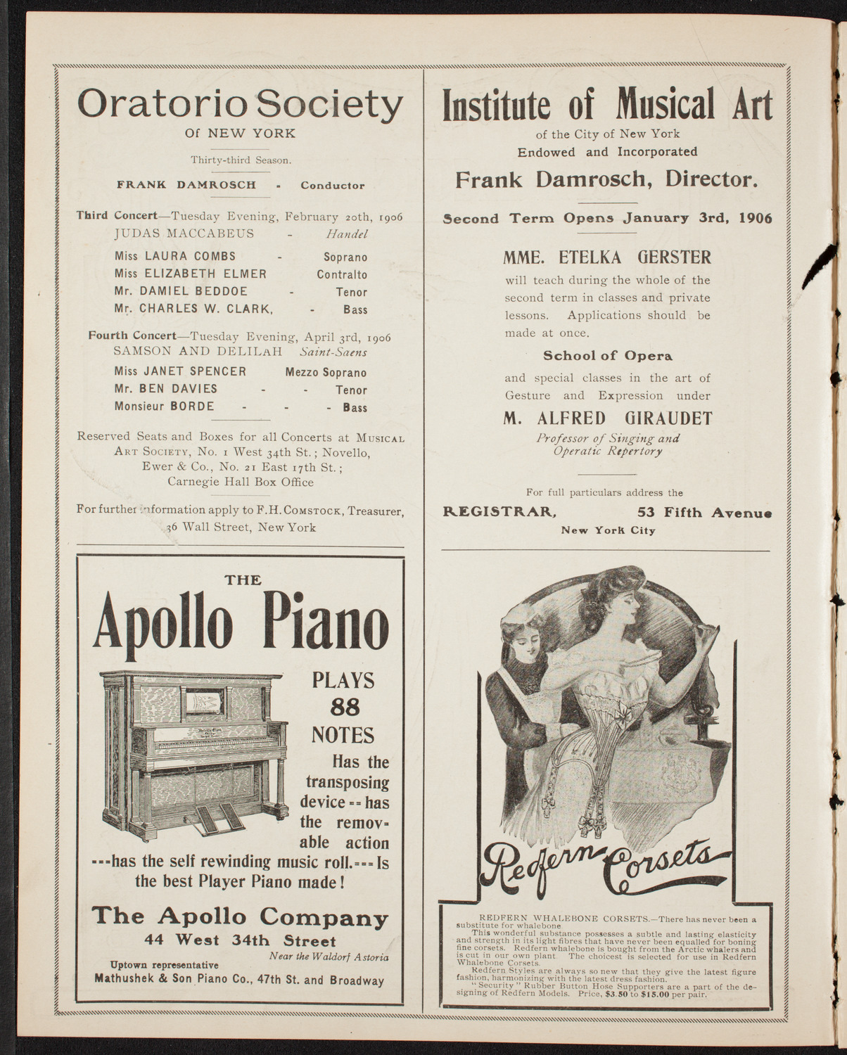 New York Symphony Orchestra, February 13, 1906, program page 2